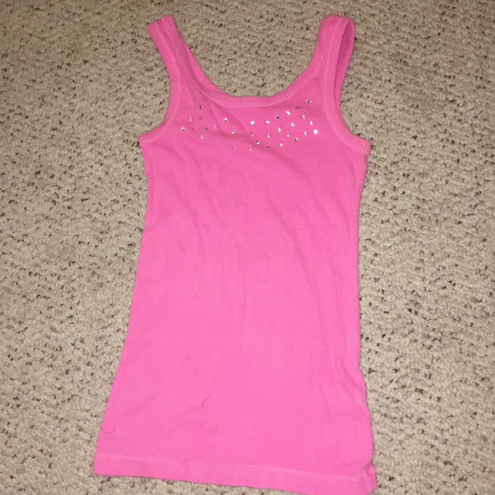 Pink sparkly tank top